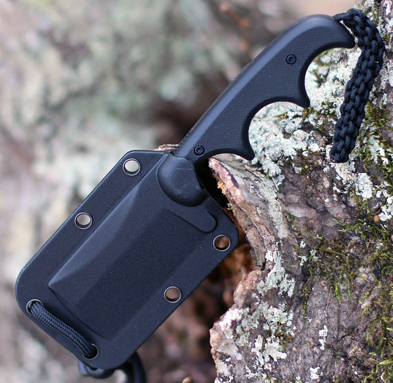 CRKT 2383K Minimalist Cleaver Blackout, 2.13" 5Cr13MoV Stonewashed Fixed Blade, Black G10 Handle W/ Polypropylene Sheath - Image 3