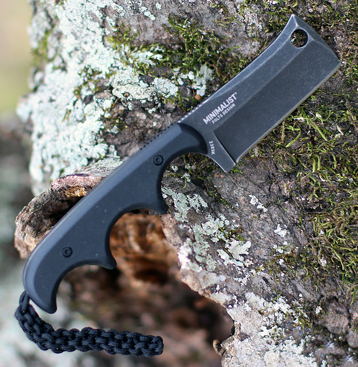 CRKT 2383K Minimalist Cleaver Blackout, 2.13" 5Cr13MoV Stonewashed Fixed Blade, Black G10 Handle W/ Polypropylene Sheath - Image 2