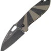 CRKT 2440 Heron Folder, 2.93" 8Cr14MoV Stonewashed Plain Blade, Carbon Fiber Layer W/ Tan G10 Handle