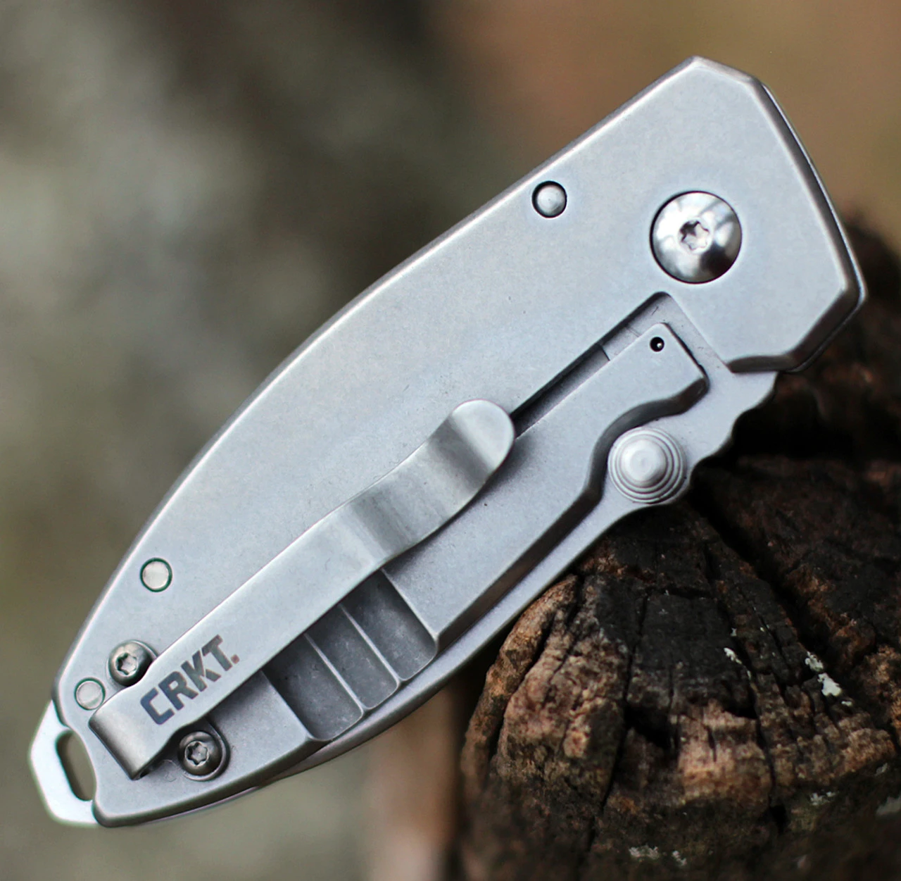 CRKT 2491 Squid Folder, 2.25" Stonewashed 8Cr14MoV Plain Blade, Stainless Steel Handle - Image 4