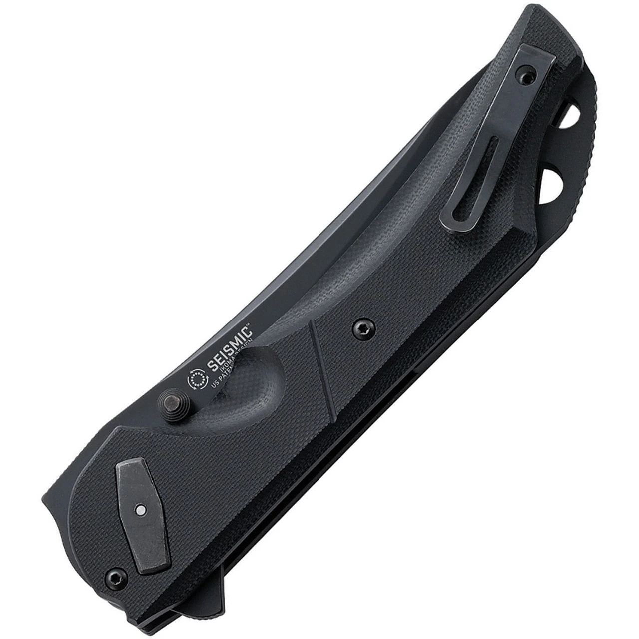 CRKT 5401K Seismic Deadbolt Lock, 3.96" 1.4116 SS Black Veff Serrated Blade, G10 Handle - Image 2