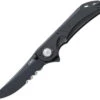 CRKT 5401K Seismic Deadbolt Lock, 3.96" 1.4116 SS Black Veff Serrated Blade, G10 Handle