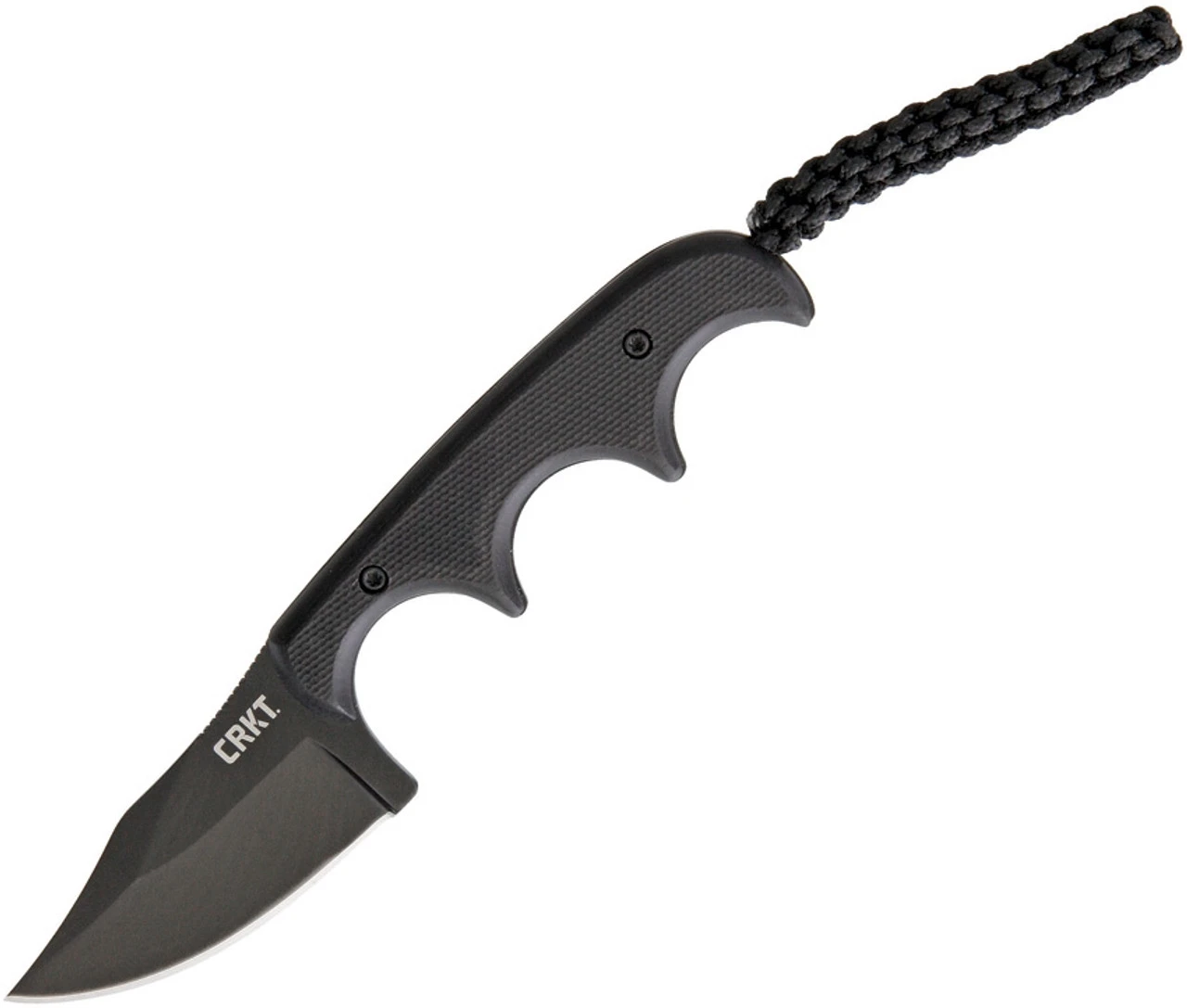 CRKT Minimalist Bowie Neck Knife 2387K, 2.12" 5Cr15MoV Black Plain Blade, Black G-10 Handle