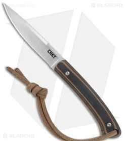 CRKT Folts Biwa Fixed Blade Knife Brown/Black G-10 (3" Satin)