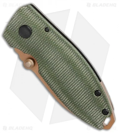 CRKT Burnley Desert Warrior Squid Knife Green Micarta (2.25" Copper D2) - Image 2