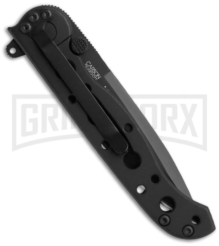 CRKT Carson M16-01KS Stainless EDC Spear Point Folding Knife - Black Plain - Image 2