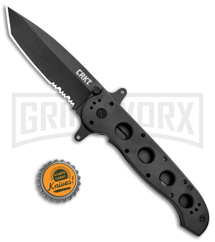 CRKT Carson M16-14SF Special Forces Black Al Folding Tanto Knife - Black Serr - Image 4