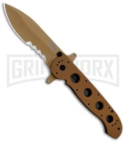 CRKT Carson M21-14DSFG Special Forces Desert Tan Folding Knife - Tan Serr