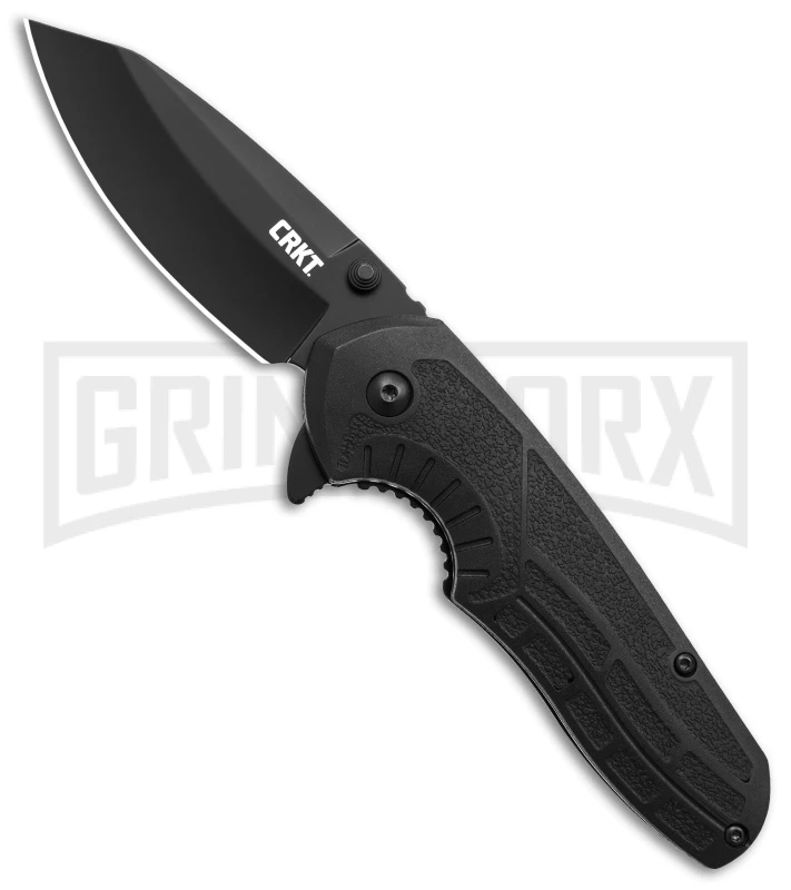 CRKT Copacetic Black Tactical Folding Knife - Black Plain