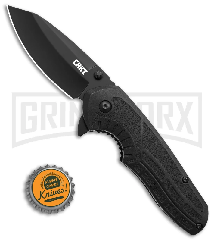 CRKT Copacetic Black Tactical Folding Knife - Black Plain - Image 4
