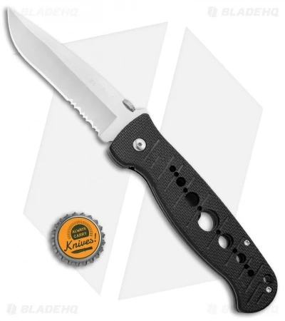 CRKT Crawford Falcon Liner Lock Knife Black Zytel (3.875" Satin Serr) 6243 - Image 4