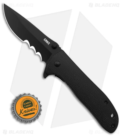 CRKT Drifter Knife W/ Veff Serrations Black Resin Infused Handle (2.82" Black) - Image 4