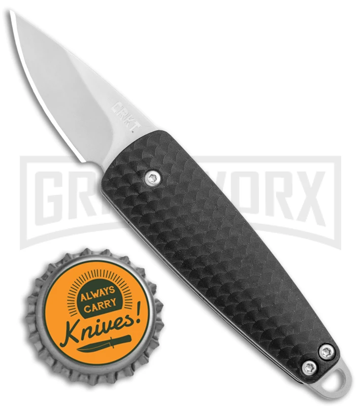 CRKT Dually Knife W/ Bottle Opener Black - Stonewash Plain - Image 4