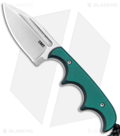 CRKT Folts Minimalist Spear Point Neck Knife Green Resin/Fiber (2.1" Stonewash)