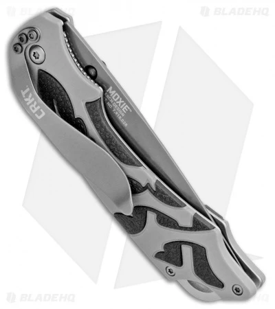 CRKT Lerch Moxie Knife Gray/Black Spring Assisted (3.29" Grey Plain) 1102 - Image 3