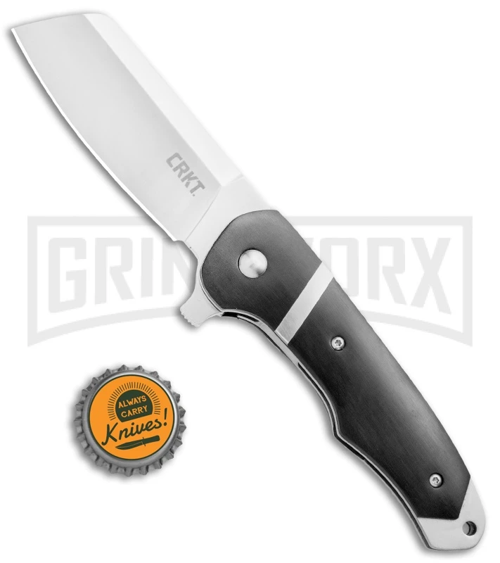CRKT Philip Booth Ripsnort Black POM Liner Lock Flipper Knife - Satin Plain - Image 4