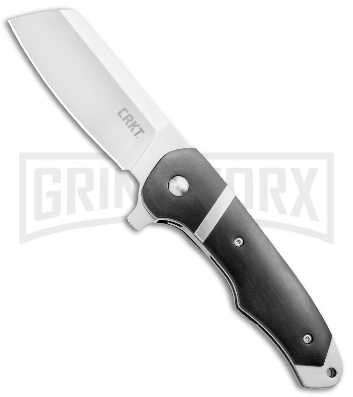 CRKT Philip Booth Ripsnort Black POM Liner Lock Flipper Knife - Satin Plain