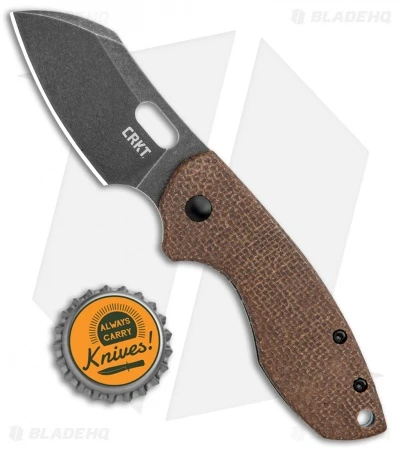 CRKT Pilar Frame Lock Knife Brown Linen Micarta BHQ Exclusive (2.4" Smokewash) - Image 4
