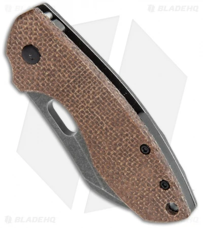 CRKT Pilar Frame Lock Knife Brown Linen Micarta BHQ Exclusive (2.4" Smokewash) - Image 2
