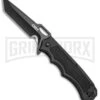 CRKT Black Septimo "Forged By War" Liner Lock Knife - Black Tanto Plain