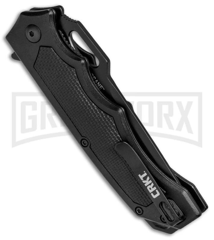 CRKT Black Septimo "Forged By War" Liner Lock Knife - Black Tanto Plain - Image 3