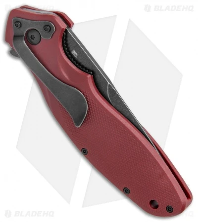 CRKT Shenanigan Spring Assisted Knife Maroon GRN (3.4" Black SW) K800RKP - Image 3