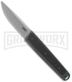 CRKT Symmetry Gray Stainless Steel/GRN Front Flipper Knife - Gray Plain