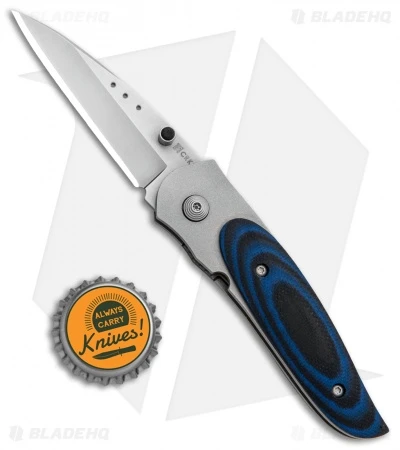 CRKT Viele Mini Wasp Liner Lock Knife Black/Blue G-10 (2.5" Bead Blast) 8001 - Image 4