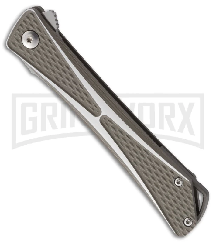 CRKT Crossbones Gray Aluminum Liner Lock Knife - Satin Plain - Image 2