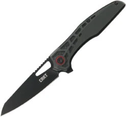 CRKT Thero Linerlock CR6290, 3.083" 8Cr14MoV Plain Blade, Black Glass Reinforced Nylon Handle