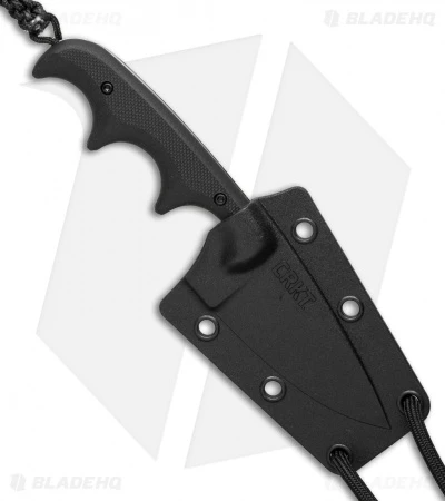 CRKT Folts Minimalist Drop Point Neck Knife Black G-10 (2" Black SW) 2384K - Image 2