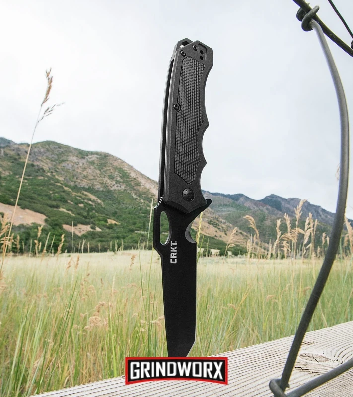 CRKT Black Septimo "Forged By War" Liner Lock Knife - Black Tanto Plain - Image 5