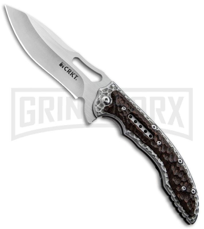 CRKT Ikoma Fossil Brown G-10 Frame Lock Knife - Satin Plain