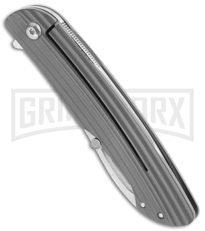 CRKT Ken Onion Swindle Gray SS Flipper Knife - Satin Plain - Image 2