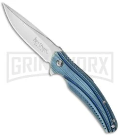 CRKT Ripple Blue Folding Knife - Satin Plain