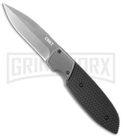 CRKT Russ Kommer Fulcrum 2 Black GRN Folding Knife - Gray Plain