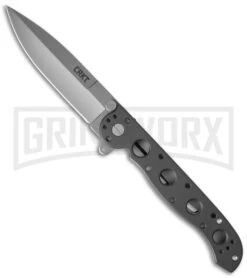 CRKT Kit Carson M16-03S Gray Al Classic Spear Point Flipper Knife - BB Plain