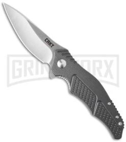 CRKT Ken Onion Outrage Gray Aluminum Liner Lock Knife - Satin Plain