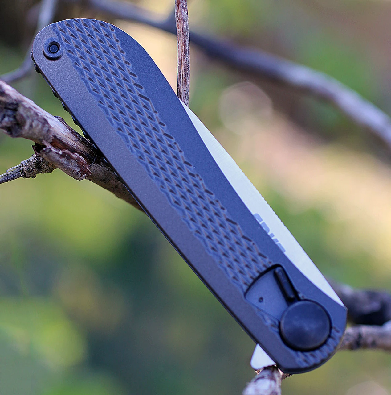 CRKT Slacker Folding Knife - Blk Checkered Alum. (3.25" Satin) K350KXP - Image 3