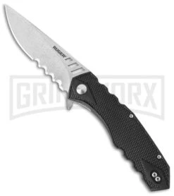 CRKT Ruger Knives Follow-Through Flipper Knife - Stonewash Serrated